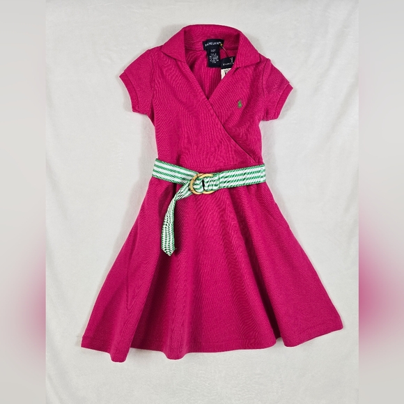 NWT 2/2T 3/3T 4/4T Pink DRESS + Belt Ralph Lauren Spring Summer - Picture 1 of 4